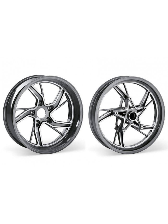 AXspeed Confezione da 4 cerchi in metallo con pneumatici in gomma per trattore Tamiya 1/14th